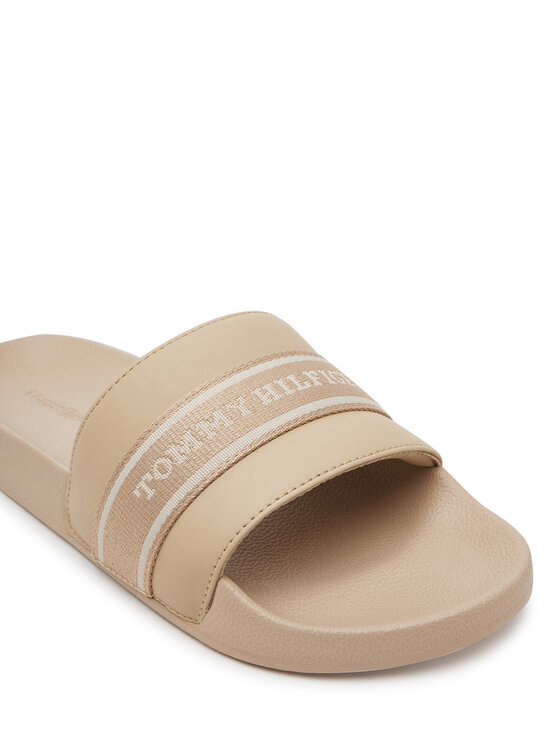 Tommy Hilfiger Tommy Hilfiger Παντόφλες Hilfiger Poolside With Webbing FW0FW08529 Μπεζ