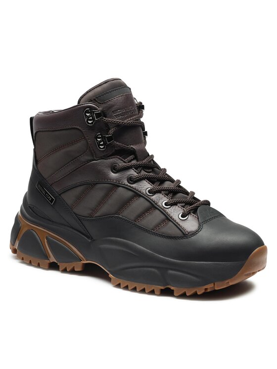 Bottes De Randonnée Vintage Tecnica En Cuir Marron - Taille US 6 (M) - Lacets - Italie - Occasion Très Bon état