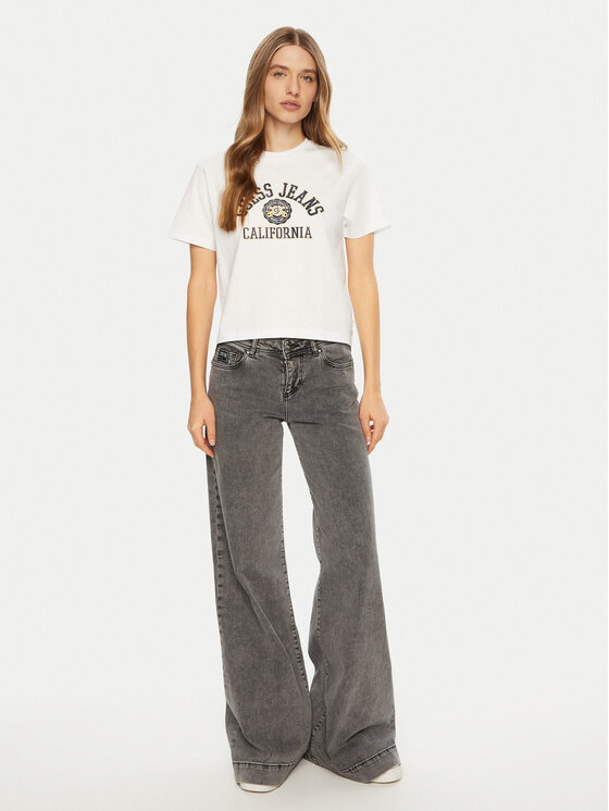 Guess Jeans Guess Jeans Marškinėliai W5RI43 K8HM0 Balta Regular Fit