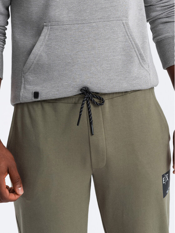Ombre Ombre Teplákové kalhoty OM-PASK-0167 Khaki Regular Fit