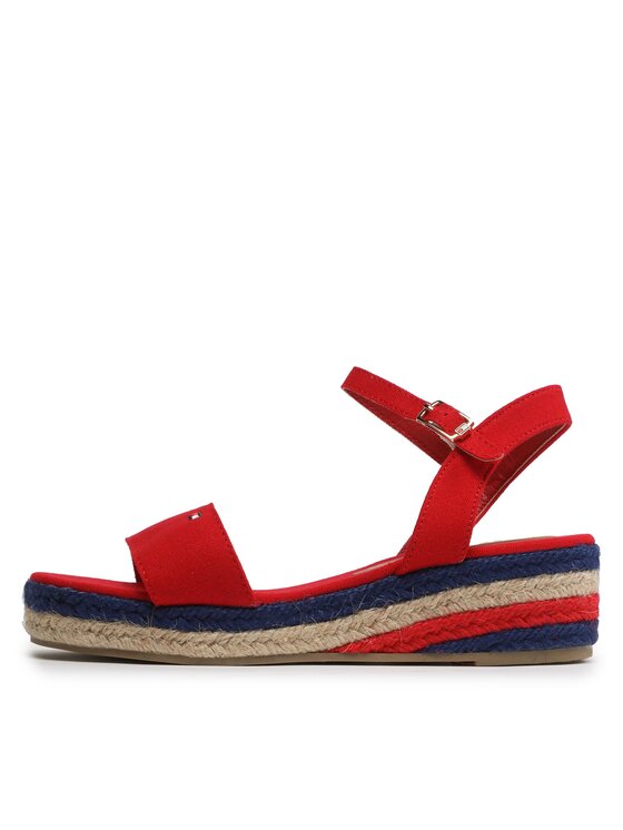 Tommy Hilfiger Tommy Hilfiger Espadrilles Rope Wedge T3A7-32778-0048300 S Piros