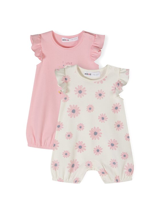 MINOTI MINOTI Komplet 2 par pajacy 24babypack22 Różowy