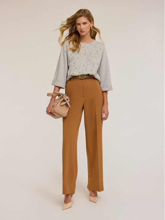 Motivi Motivi Pantaloni di tessuto P092Q004171N012 Marrone Over Fit