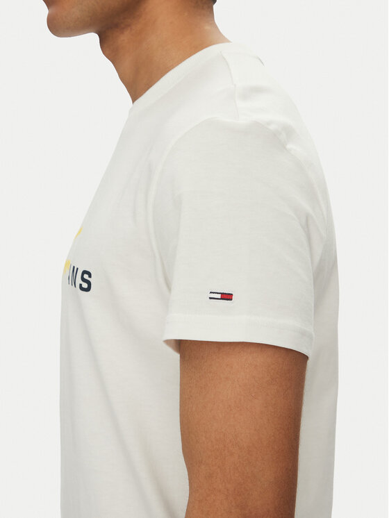 Tommy Jeans Tommy Jeans Tricou Signature Dna DM0DM20817 Alb Regular Fit