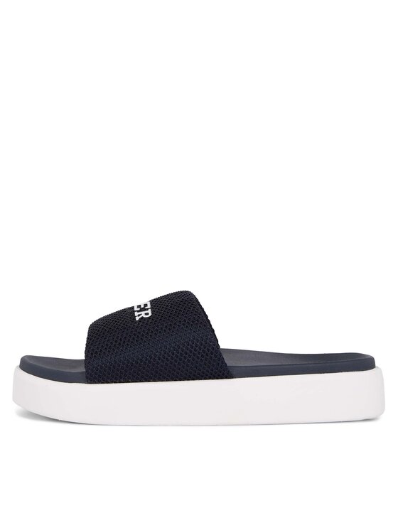 Tommy Hilfiger Tommy Hilfiger Natikači Platform Mesh Pool Slide FW0FW07828 Mornarsko modra