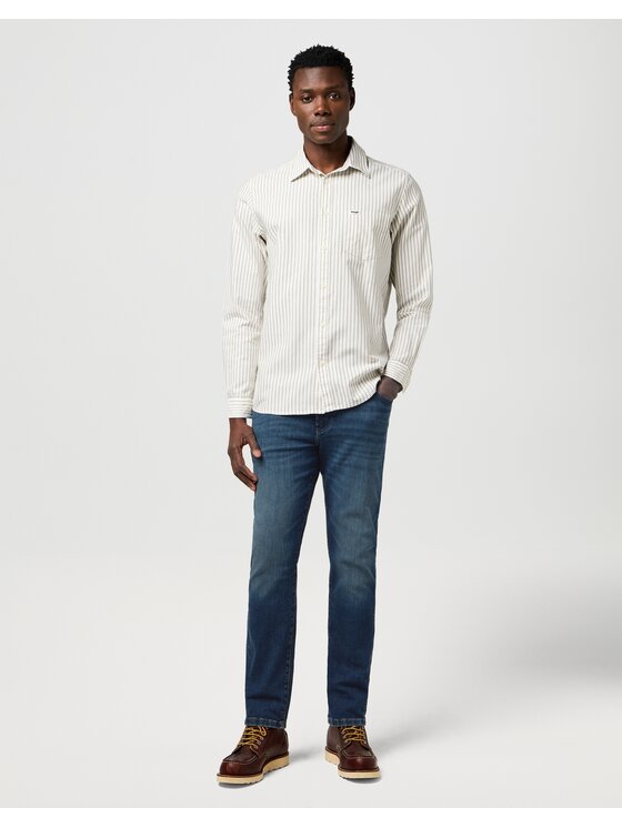 Wrangler Wrangler Jeansy Larston Granatowy Slim Leg