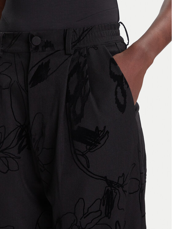 Desigual Desigual Текстилни панталони Flock 25WWPW05 Черен Regular Fit