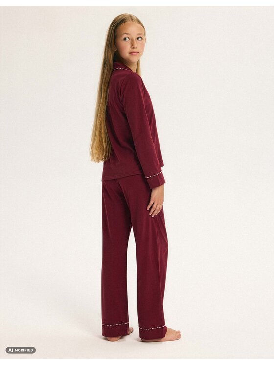 Esotiq Esotiq Pyžamo 46411 Bordó Regular Fit