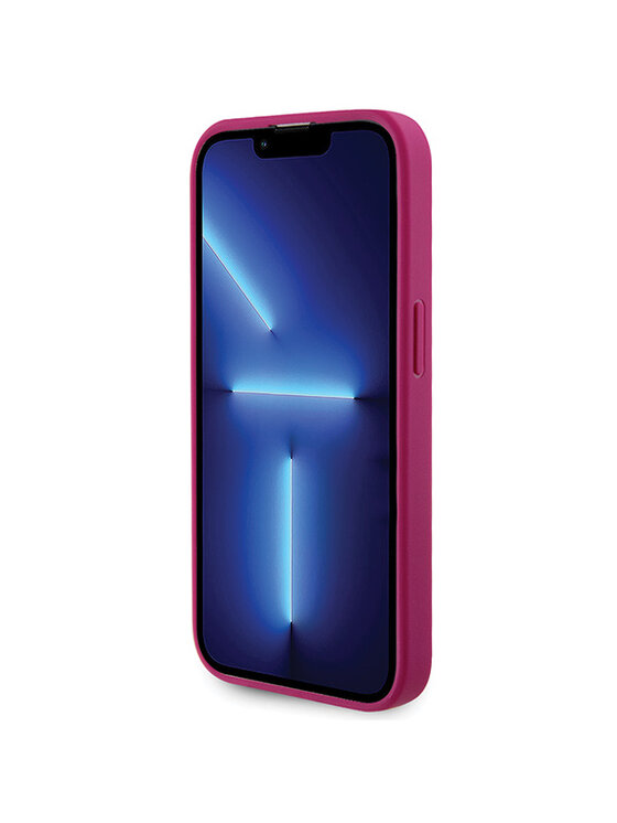 Guess Etui na iPhone 15 Pro Max z metalowym logo w kolorze różowym 