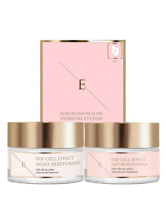 Erthskin London Erthskin London EGF Cell Effect day Moistruseir + EGF Cell Effect Night Moisturier + Rose Blossom eye pads Zestaw do pielęgnacji