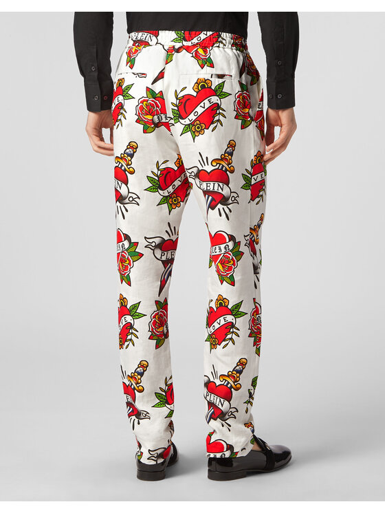 PHILIPP PLEIN PHILIPP PLEIN Jogger nohavice 3253 Biela Jogger Fit
