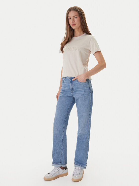 Guess Guess T-krekls W6GI08 K3023 Bēšs Regular Fit