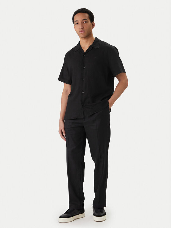 Calvin Klein Calvin Klein Kalhoty z materiálu LV04LF619G Černá Straight Fit