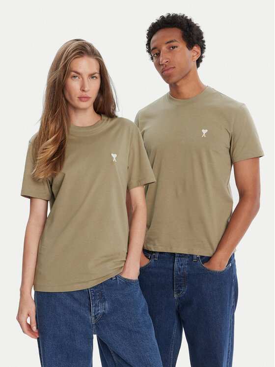 AMI Paris AMI Paris Tricou HTS060.724 Kaki Regular Fit