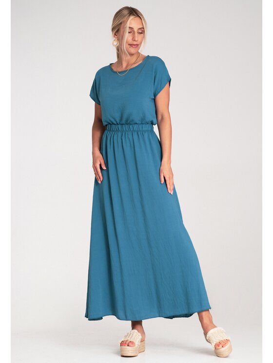 FIGL FIGL Komplet bluzka i spódnica M1219 Niebieski Regular Fit