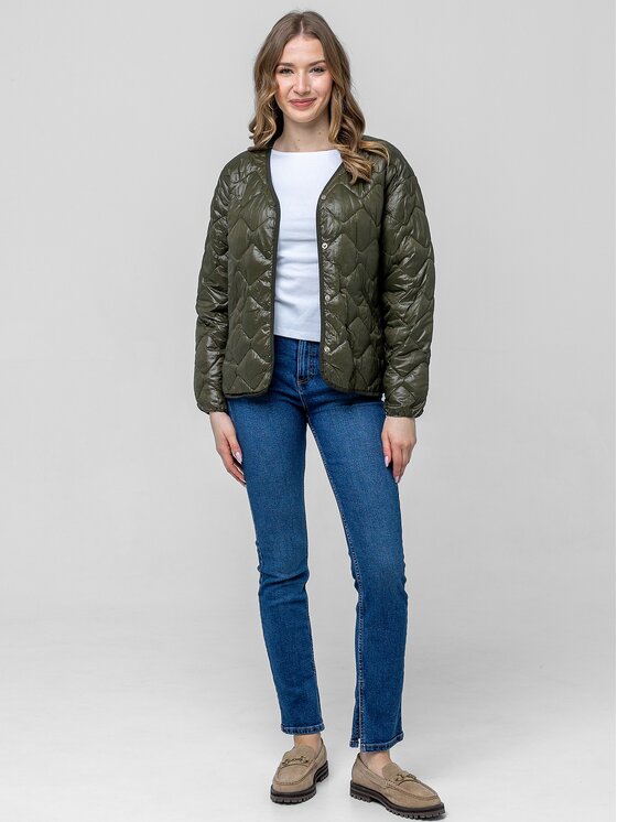 Perso Perso Prechodná bunda BLE260048F Zelená Regular Fit