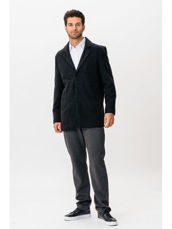 TeeShoppen TeeShoppen Płaszcz 'Basic Collection' Czarny Regular Fit
