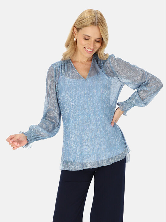 Potis & Verso Potis & Verso Bluzka Trini Niebieski Regular Fit