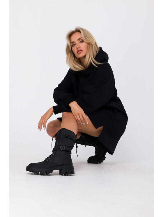 Made of Emotion Made of Emotion Každodenné šaty M762 Čierna Modern Fit