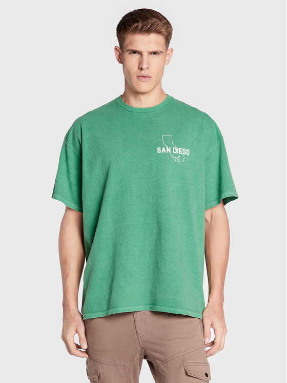 BDG Urban Outfitters T shirt 75326066 Verde Regular Fit Modivo