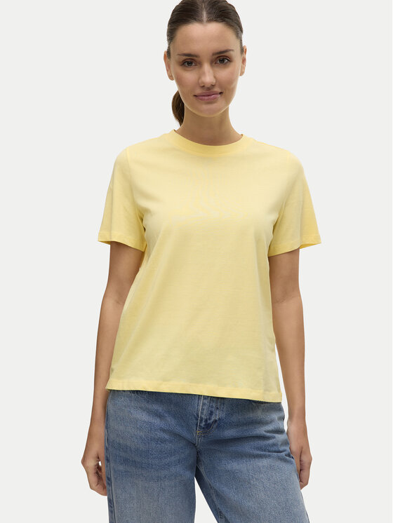 Vero Moda Vero Moda T-Shirt Paulina 10316991 Żółty Regular Fit