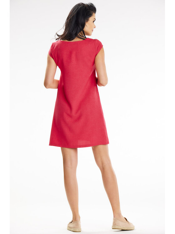 Awama Awama Sukienka letnia A647 Fioletowy Basic Fit