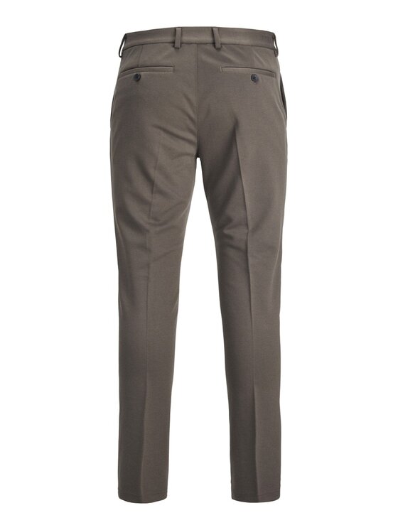 TeeShoppen TeeShoppen Spodnie garniturowe 'Perform Collection' Brązowy Slim Fit