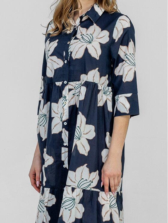 Perso Perso Sukienka letnia RBE266266F Granatowy Regular Fit