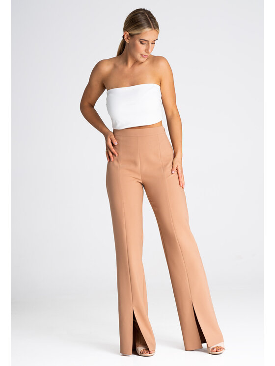 FIGL FIGL Dámske nohavice M955 Hnedá Regular Fit
