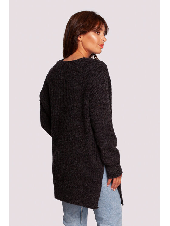 BeWear BeWear Sweter BK087 Czarny Modern Fit