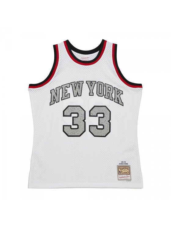 Mitchell & Ness Mitchell & Ness Smanicato NBA CRACKED CEMENT SWINGMAN JERSEY KNICKS 1991 PATRICK EWING Bianco Regular Fit
