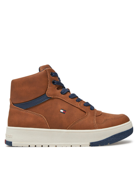 Tommy Hilfiger Snīkeri Mid Cutlace-Up Sneaker T3X9-33641-1351 S Brūns