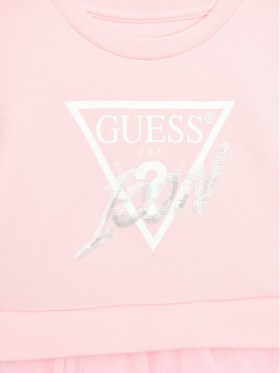 Guess Guess Sukienka codzienna K4YK09 KB8R0 Różowy Regular Fit