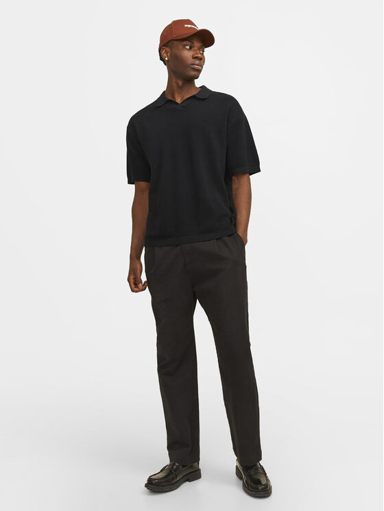 Jack&Jones Jack&Jones Polo Linen 12252748 Crna Regular Fit