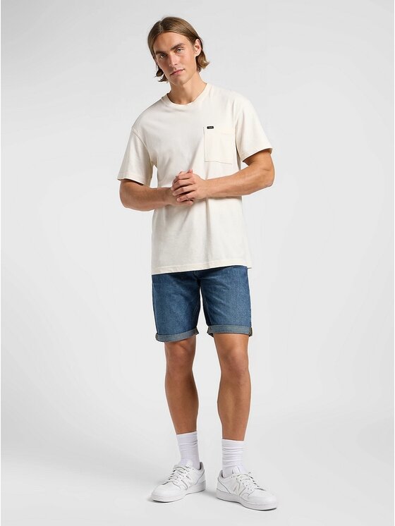 Lee Lee Szorty jeansowe 5 POCKET SHORT Niebieski Regular Fit
