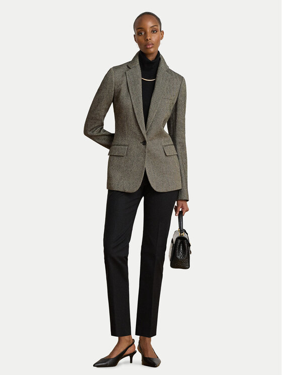 LAUREN RALPH LAUREN LAUREN RALPH LAUREN Hlače iz tkanine 200P14610003 Črna Slim Fit