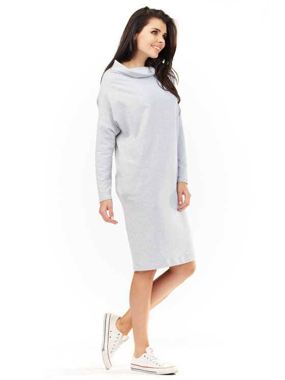 Awama Awama Vestito di maglia L061 Grigio Basic Fit