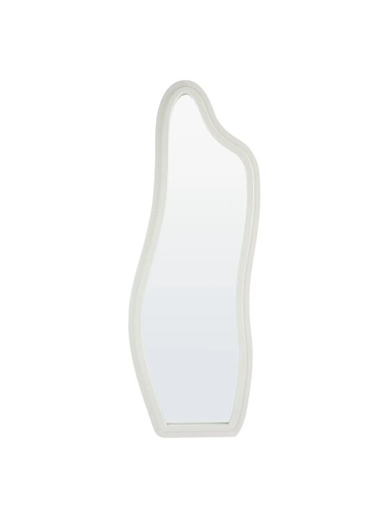 MIAhome MIAhome Lustro w nieregularnej ramie białe Emily 160x58cm Biały