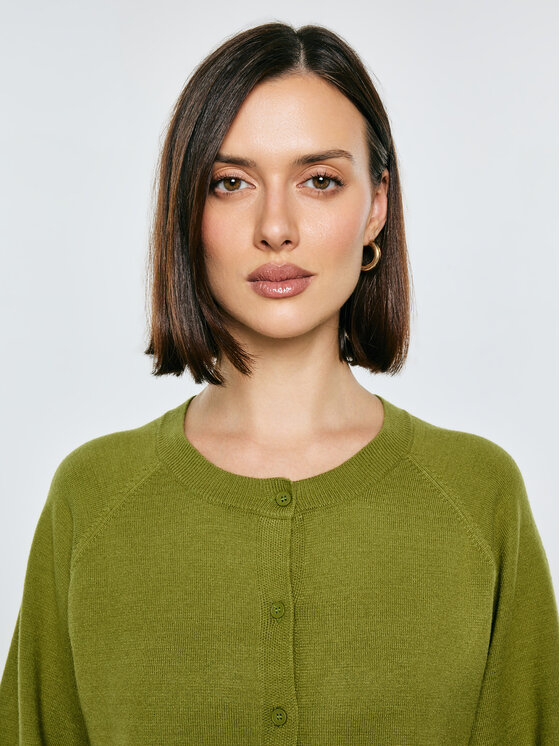BIG STAR BIG STAR Kardigan SUZANA Zielony Basic Fit