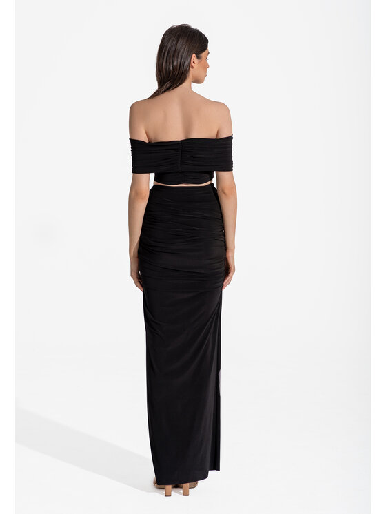 sax35th sax35th Spódnica maxi ROSA Czarny Slim Fit