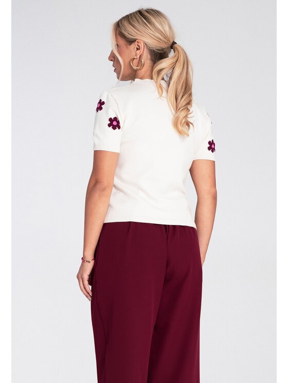 FIGL FIGL Svetr M1235 Bílá Regular Fit