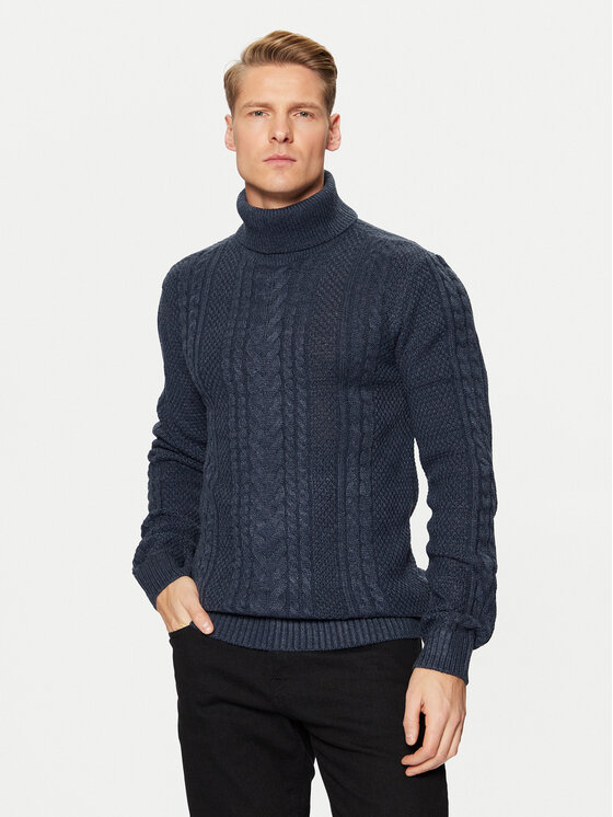 Blend Blend Rollkragenpullover 20717438 Dunkelblau Regular Fit