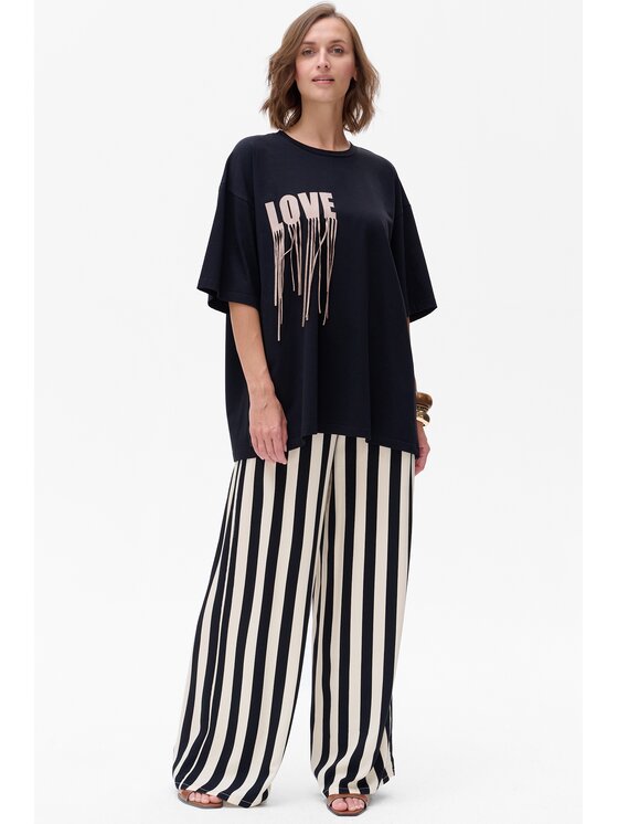 blue shadow blue shadow Bluzka Nena Czarny Regular Fit