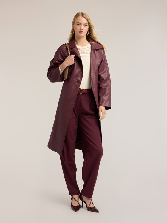 Motivi Motivi Płaszcz zimowy 0036Q000673N036 Bordowy Over Fit