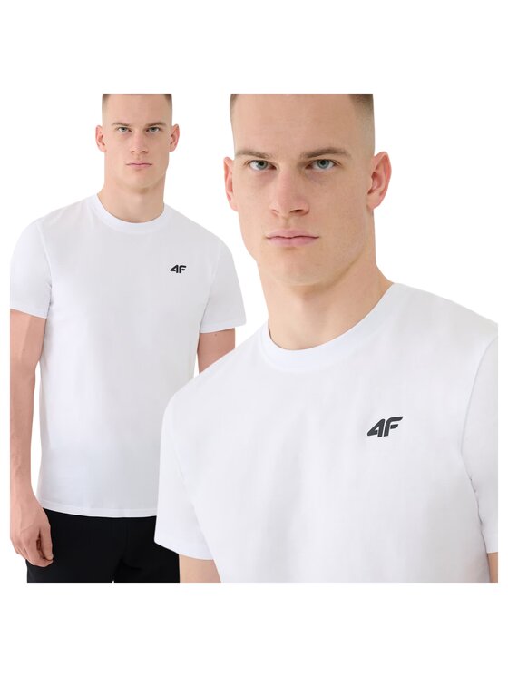 4F 4F T-shirt 4FWMM00TTSHM2256-10S Bianco Regular Fit