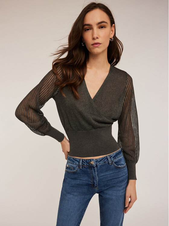 Motivi Motivi Cardigan M152W003187N023 Grigio Regular Fit