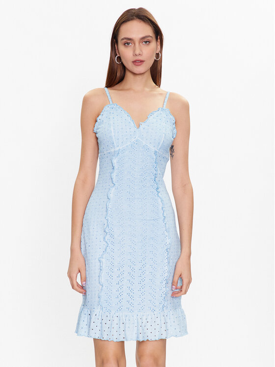 Guess Rochie de zi Amal W3GK23 KALQ0 Albastru Slim Fit