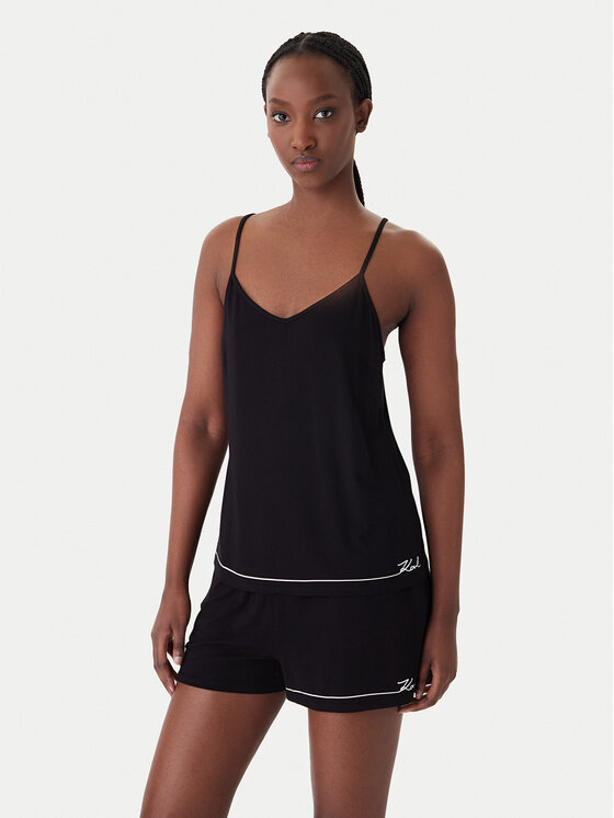 KARL LAGERFELD KARL LAGERFELD Pižama B1W45011 Črna Regular Fit