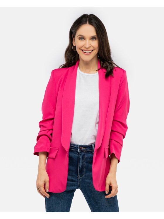 Perso Perso Marynarka ze ściąganymi rękawami Różowy Casual Fit