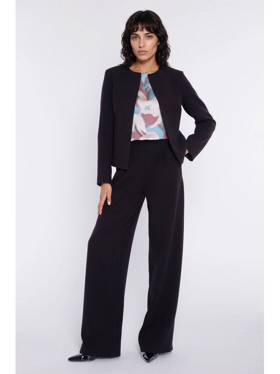 NIFE NIFE Kalhoty z materiálu SD139 Černá Modern Relaxed Fit
